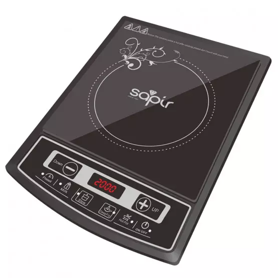 Индукционен котлон SAPIR SP 1445 LG, 2000W, LED екран, 4 функции, 8 степени