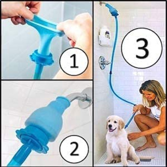 Еластичен накрайник тип кучешки душ в две части