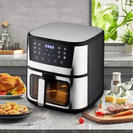 8 литра XXXL Неръждаемa Стомана Еър Фраер, 2400 W, 12 функции за готвене