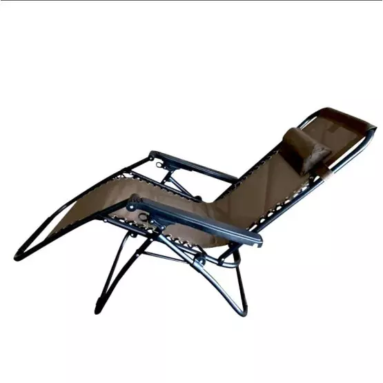 Сгъваем шезлонг кафяв Zero gravity 173x67x110 см