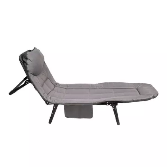 Сгъваем 5-позиционен шезлонг сив 180x60x30 см