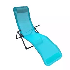 Син сгъваем шезлонг - 178x60x92 см.