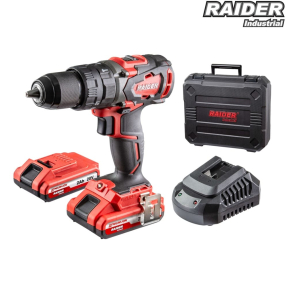 Бормашина ударна безч. Raider Industrial 20V 2-ск. 2x2Ah 62Nm куфар RDI-CDB02