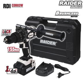 Бормашина ударна безч. 20V 2-ск. 4Ah 155Nm куфар RDI-CDB03W