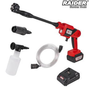 R20 Водоструйка Raider Garden Tools 2,5MPa 3,3L/min 4Ah 6в1 дюза RDP-CHPC20