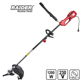 Електрически тример (коса) RAIDER RD-EBC011 1.2 kW, 42 см – с нож и корда, сгъваем