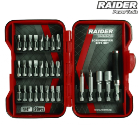 Накрайници 1/4" 29 бр. к-т RAIDER