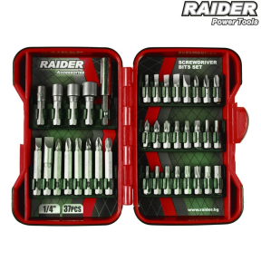 Накрайници 1/4" 37 бр. к-т RAIDER