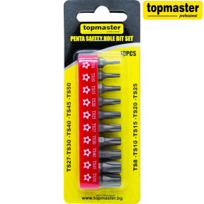 Накрайници пентаграм к-т 1/4"10бр размери TS8-50 Top Master Pro TMP
