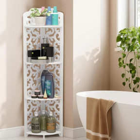 Многофункционален ъглов рафт за баня с 4 нива