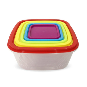 Квадратни кутии за съхранение на храна - 5 броя