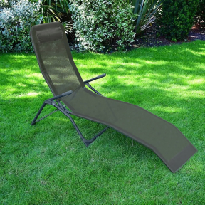 Сив сгъваем шезлонг - 178x60x92 см. Сив сгъваем шезлонг - 178x60x92 см.