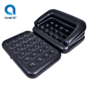 Avenli 5 в 1 надуваем ергономичен разтегателен диван 198 х 138 х 62 cm, черен