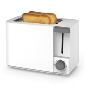 Тостер за хляб Rosberg R51440F, 700W, 2 филии, 6 нива, Подвижна тавичка за трохи, Бял