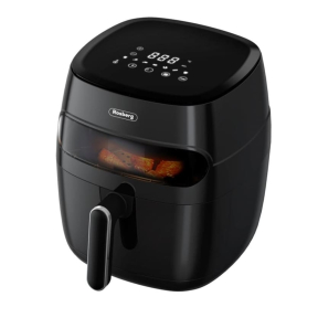 Фритюрник Air Fryer Rosberg R51980CA, 1350W, 5.2 л, LED дисплей, Горещ въздух, Таймер, До 200°C, Черен