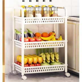 Бял Мултифункционален органайзер-количка на 3 нива