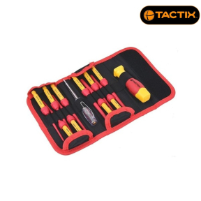 Комплект изолационни отвертки TACTIX, 12 броя