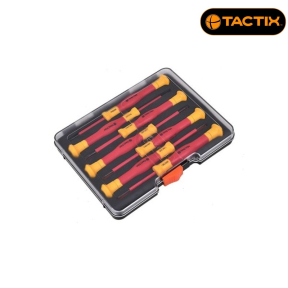 Комплект прецизни изолационни отвертки TACTIX, 7бр, CR-V