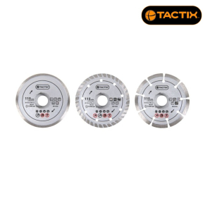 Комплект диамантени дискове Tactix 115 х 22.23мм, 3бр