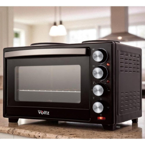 40 л, Малка готварска печка Oliver Voltz OV51441F40, 3200W, 2 котлона, черна