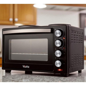 48 л, Малка готварска печка Oliver Voltz OV51441F40, 3200W, 2 котлона, черна