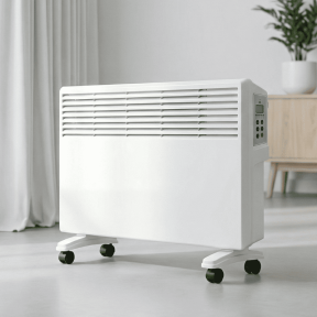 Електрически конвектор с цифров контрол и дистанционно управление, регулируем термостат, 2000 W, Бял