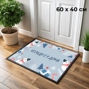 60x40 см Коледна изтривалка, снежен човек