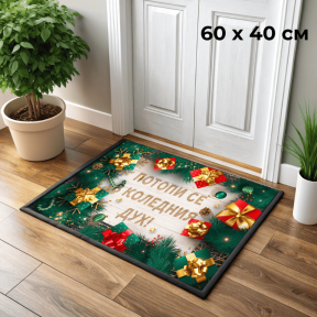 60x40 см Коледна изтривалка, подаръци