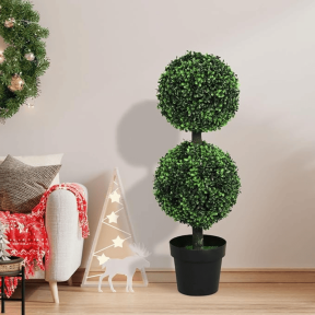 Изкуствено растение в саксия, 81х28 см - чемшир