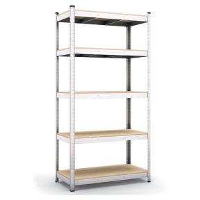 Метален поцинкован стелаж, 5 MDF рафта, 180х90х40 см