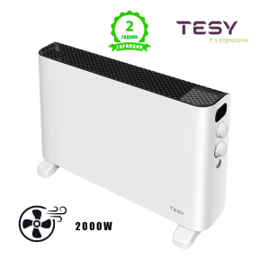 Конвектор TESY с 4 степени на мощност и вентилатор (CN 207 ZF W), бял