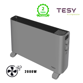 Конвектор TESY с 4 степени на мощност и вентилатор (CN 207 ZF G), сив