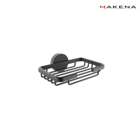 Решетъчна сапунерка Makena Round, черен мат