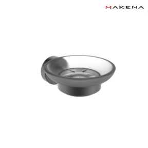 Стъклена сапунерка Makena Round, черен мат