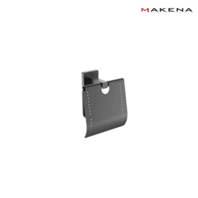 Поставка за тоалетна хартия с капак Makena Square, черен мат