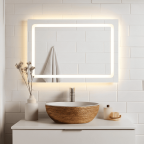 LED огледало за баня Makena 300 с функция против изпотяване и часовник