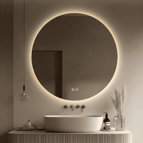 LED огледало Makena LED306-90 с функция против изпотяване, 90x90 см
