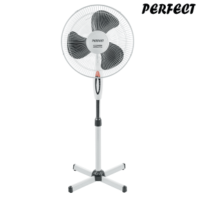 Вентилатор на стойка 16'' Perfect FM-3212, 40W, бяло-сиво