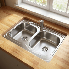 Двойна мивка за кухня Cascada Алпака 80 x 60 x 18 см