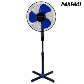 Вентилатор на стойка 16'' Perfect FM-3237, 40W, черно-синьо