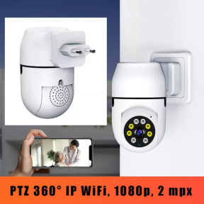 Безжична Панорамна 360° PTZ Куполна IP WiFi камера, включване директно в контакт 220V, 1080p, 2 mpx Безжична Панорамна 360° PTZ Куполна IP WiFi камера, включване директно в контакт 220V, 1080p, 2 mpx