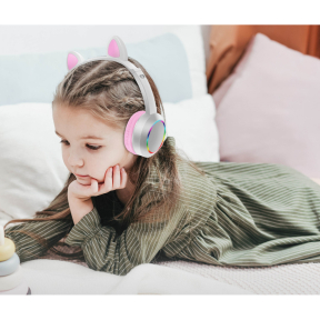 Детски безжични слушалки с котешки ушички 