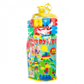 Детски конструктор с едри цветни елементи - 44 части