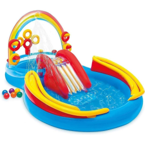 Детски надуваем център за игра Intex 57453NP Rainbow, 297 х 193 х 135 см