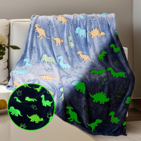 Детско светещо одеяло с Динозаври, 130 х 150 см
