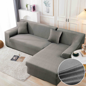 Еластичен калъф за ъглов диван - Тъмносив