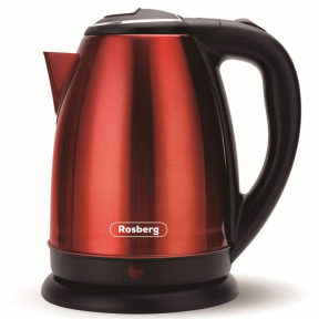 Електрическа кана Rosberg R51230IR, 1800W, 1.8L, защита, инокс/червен
