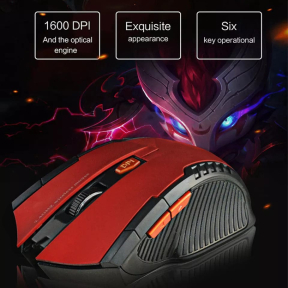 Ергономична Безжична USB оптична 6D мишка с регулируем DPI, Спящ режим - Червено/Черно Ергономична Безжична USB оптична 6D мишка с регулируем DPI, Спящ режим - Червено/Черно