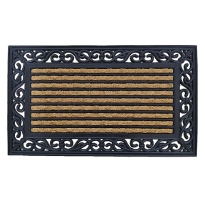 Изтривалка гума и кокос "RIBBED" с панамска плетка 8mm, 45x75cm