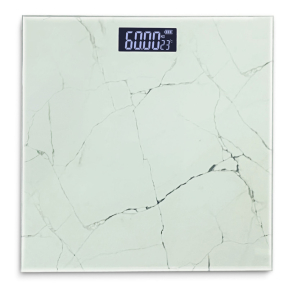 Електронен кантар Rosberg R51650G, до 180 кг, LCD дисплей, 2 x AAA батерии, бял/мрамор